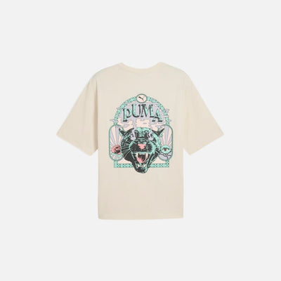 Puma Graphic Printed Men's Boxy Cotton T-shirt-Alpine Snow