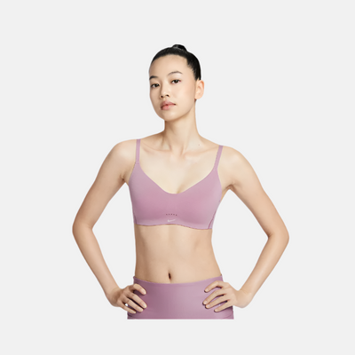 Nike Alate Minimalist Light-Support Padded Convertible Women's Sports Bra -Plum Dust/White