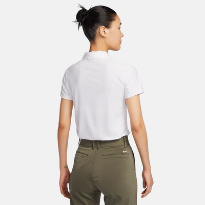 Nike Victory Dri-FIT Women's Quick Dry Short Sleeve Golf Lapel T-Shirt – White/Black