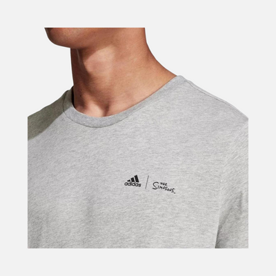 Adidas x The Simpsons Ski Men's Graphic T-shirt -Medium Grey Heather/Black