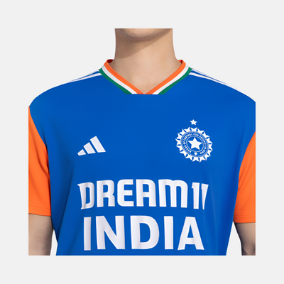 Adidas India Cricket T20 Fan Jersey 2024 -Blue/Orange