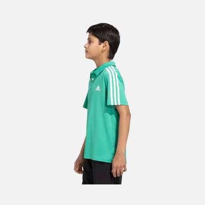 Adidas Boy Adi 3S Kids Polo Shirt (7-14 Year) -Court Green