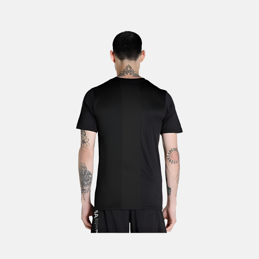 Puma Solid Round Neck Polyester Men's T-shirt -Black