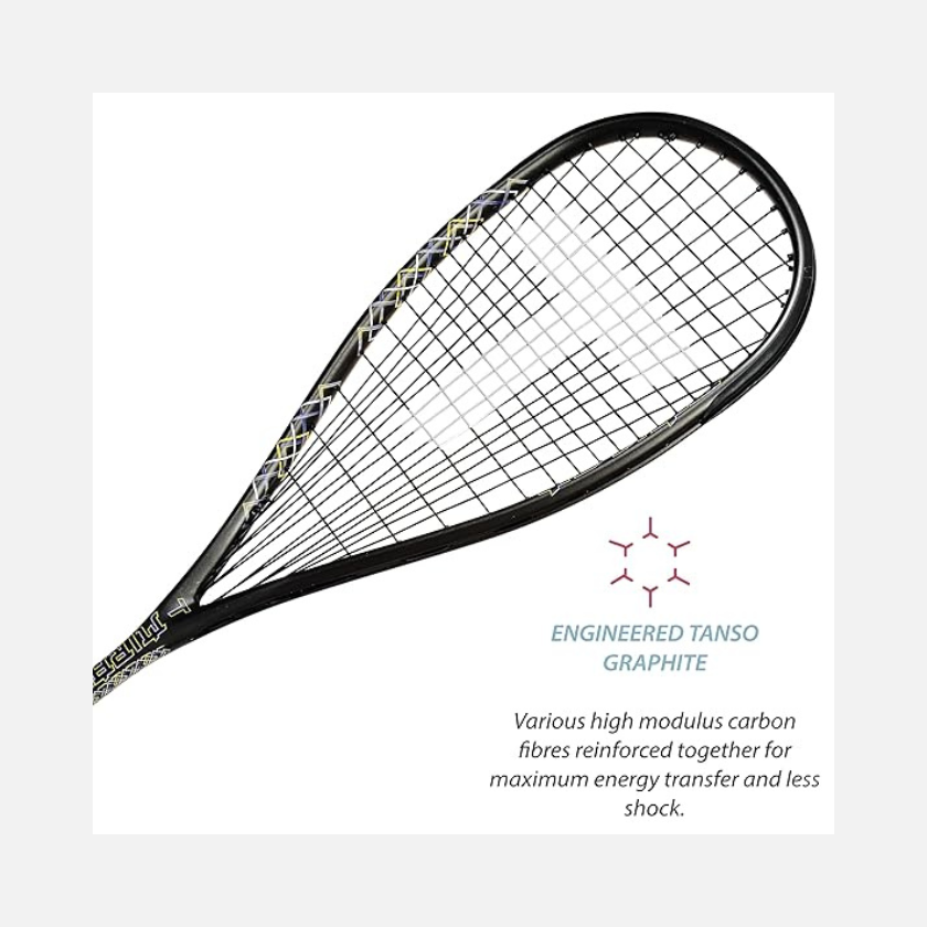 Tanso Mirai 120 Graphite Strung Squash Racquet -Black