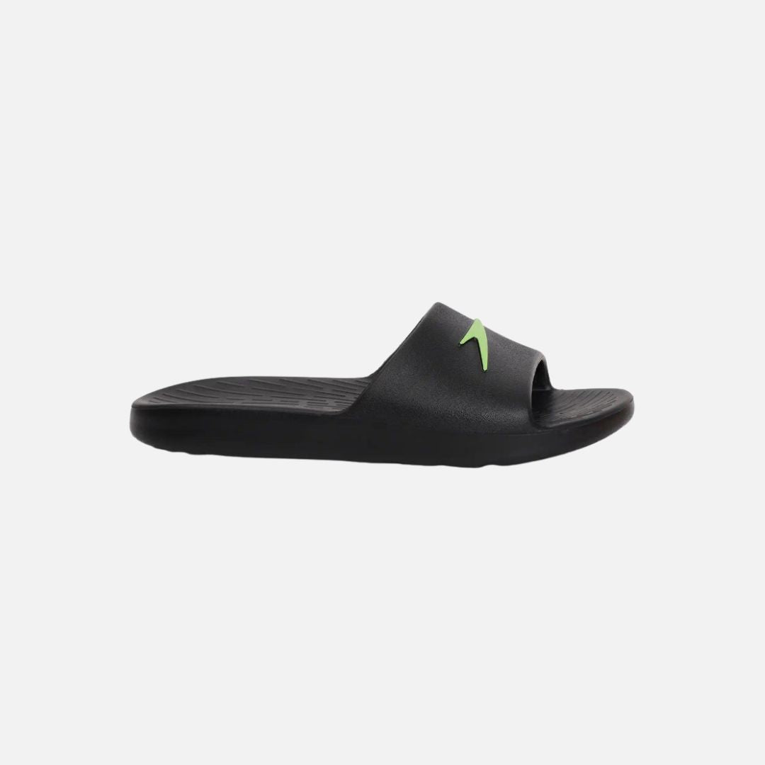 Speed Unisex Junior's Single Colour Slides For Boys and Girls - Black & Atomic Lime