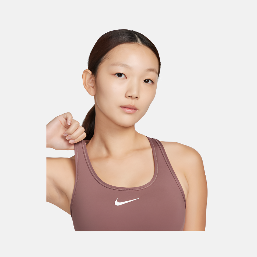Nike Swoosh Medium-Support Women's Padded Sports Bra -Smokey Mauve/White