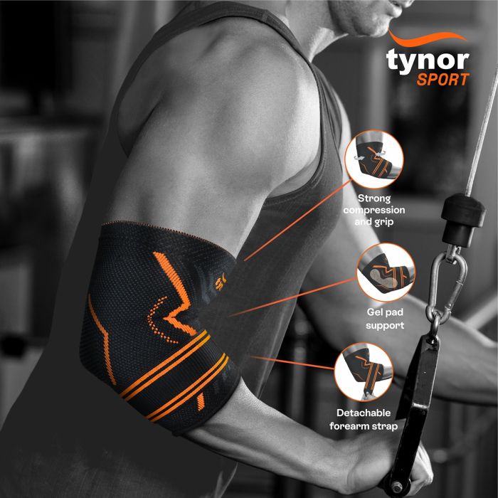 Tynor High Performance Elbow Support Air Pro -Black-Orange