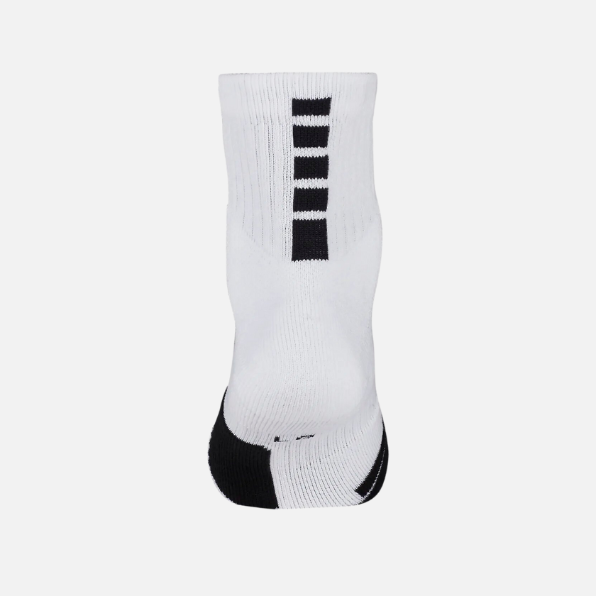 Nike Elite Mid Basketball Unisex Socks -White/Black/Black