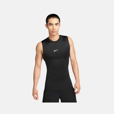 Nike Pro Dri-FIT Tight Sleeveless Men's Fitness Top -Black/White