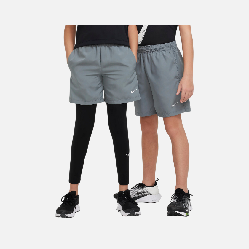 Nike Multi Older Kids Boys Dri-FIT Training Shorts -Smoke Grey/White