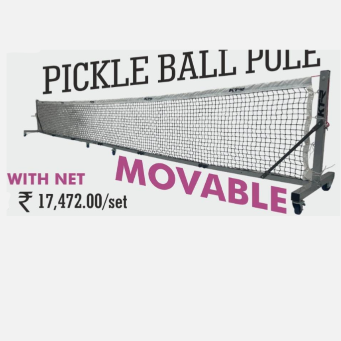 KTR Black Pickle Ball Pole Movable With Net