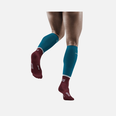 Cep The Run Compression 4.0 Men's Tall Socks -Petrol/Dark Red