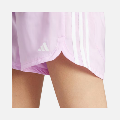 Adidas Pacer Training 3 Stripes Woven High Rise Women's Training Shorts -Bliss Lilac/White