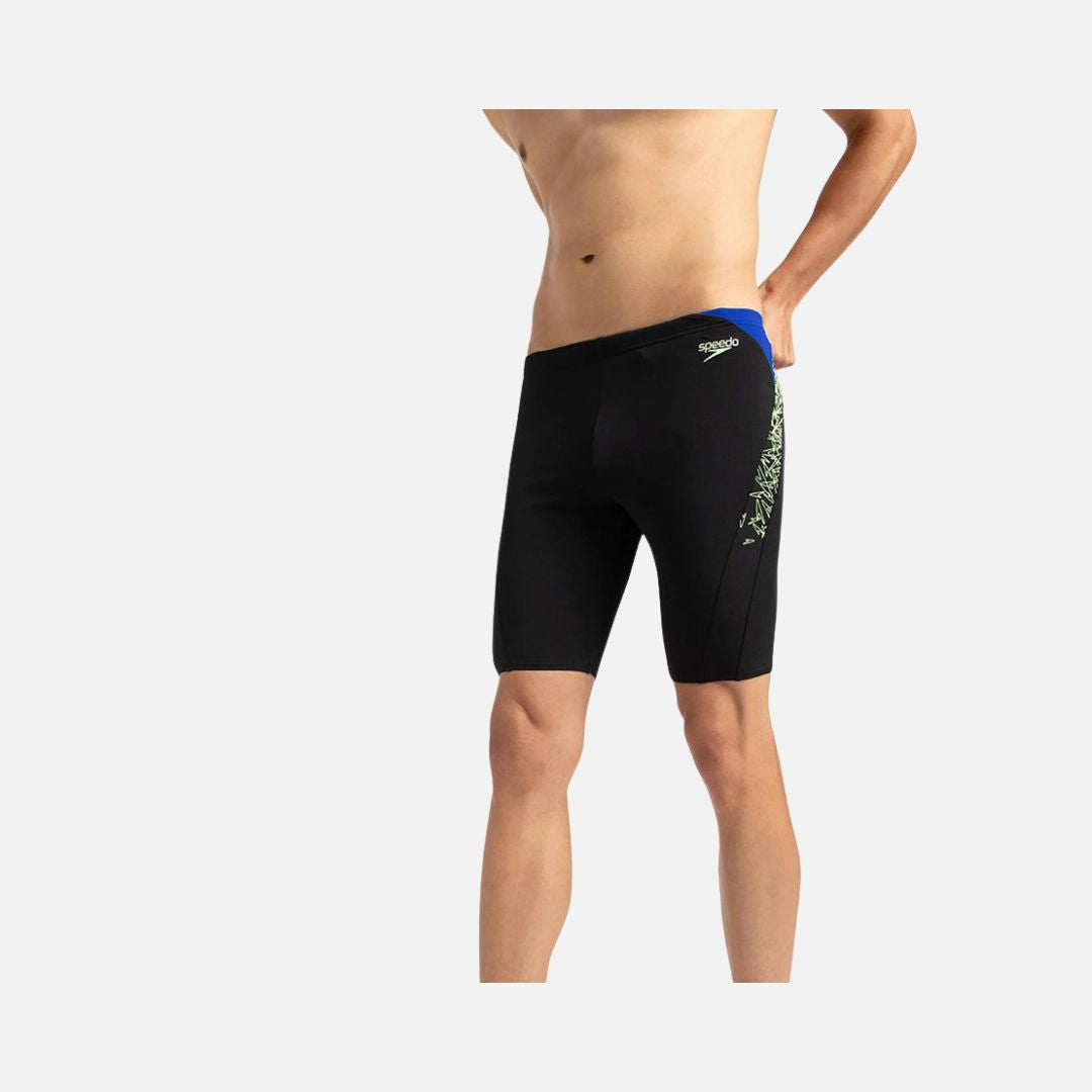 Speedo Men's Endurance+ Boom Splice Jammer - Black & Bright Zest