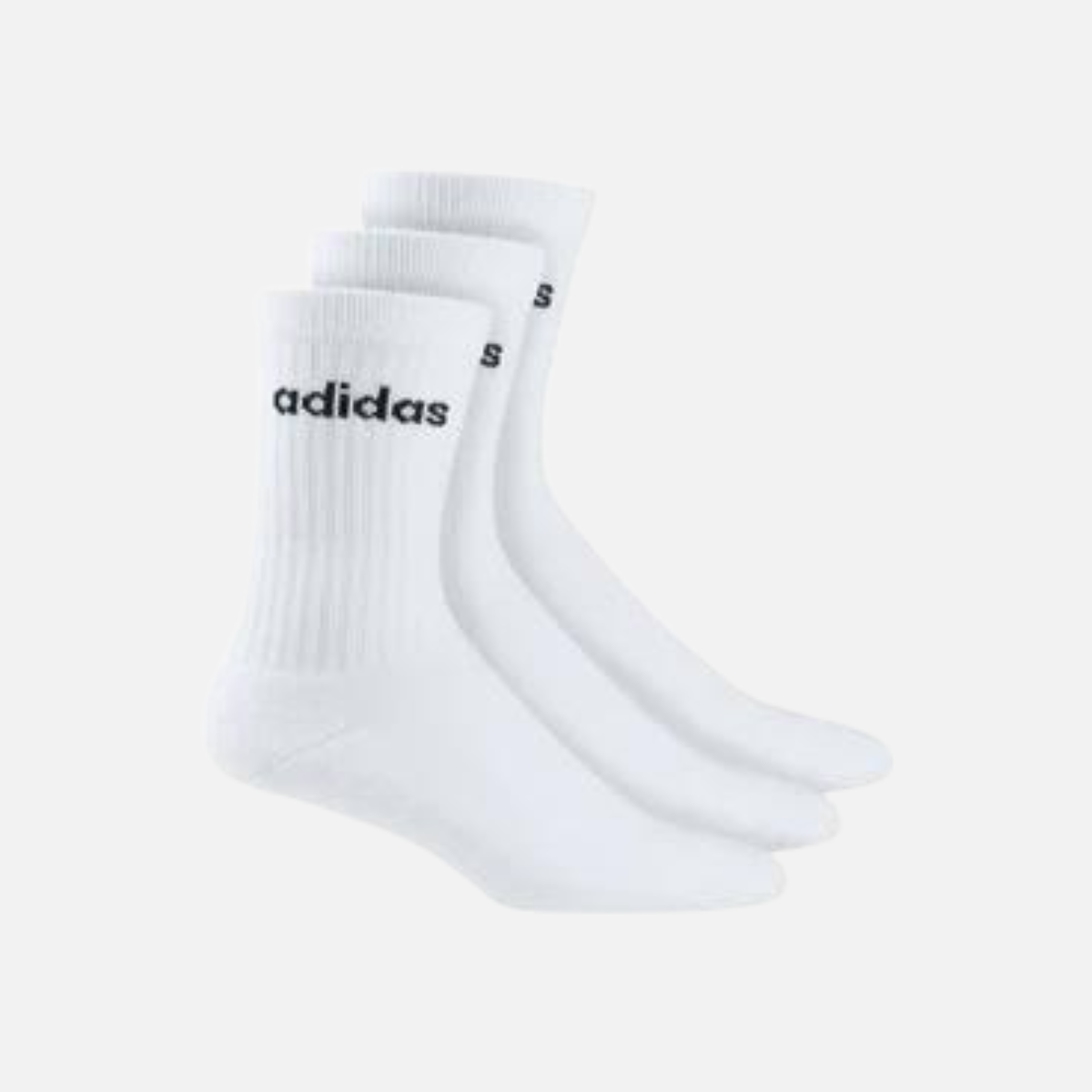 Adidas Half-Cushioned Crew Socks 3Pairs -White/Black