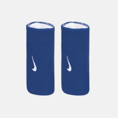 Nike Dri-FIT Double-Sided Wristband – White/Blue & Black/Grey (Pack of 2)