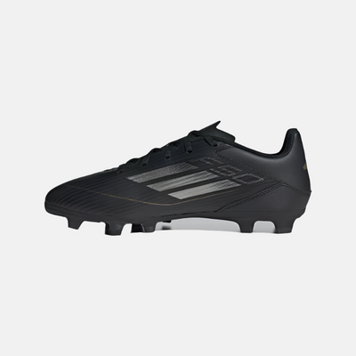 Adidas F50 Club Flexible Ground Unisex Football Shoes - Core Black/Iron Metallic/Gold Metallic