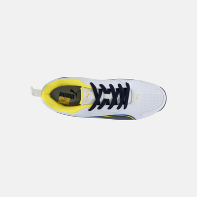 Puma Men’s Cricket HighRun Sneakers - White/Pele Yellow/Navy