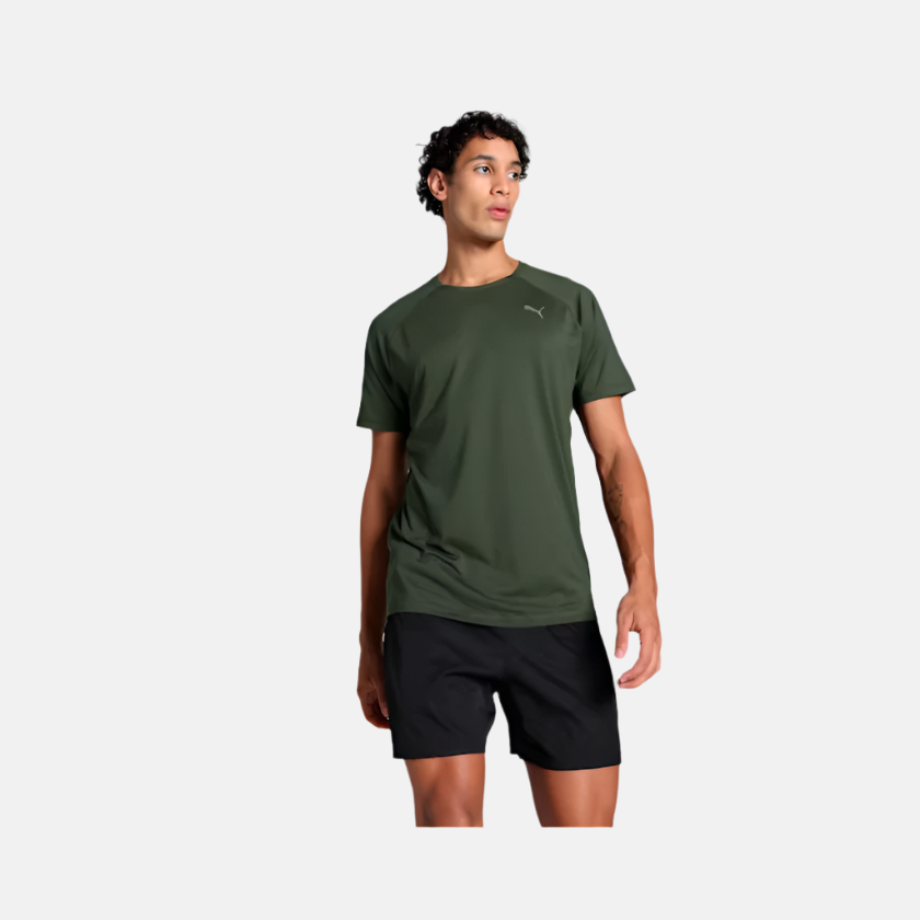 Puma Run Cloudspun Men's Running T-shirt -Dark Olive