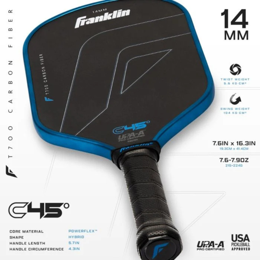 Franklin C-45 Carbon Fiber Pickleball Paddle - Blue