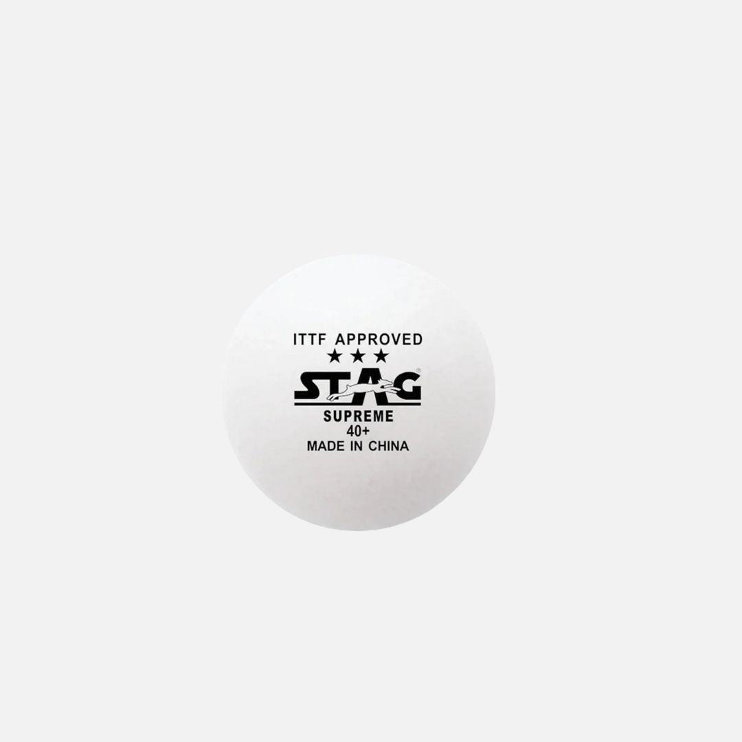 STAG 3 Star Supreme Table Tennis Plastic Ball Pack of 3 (White)