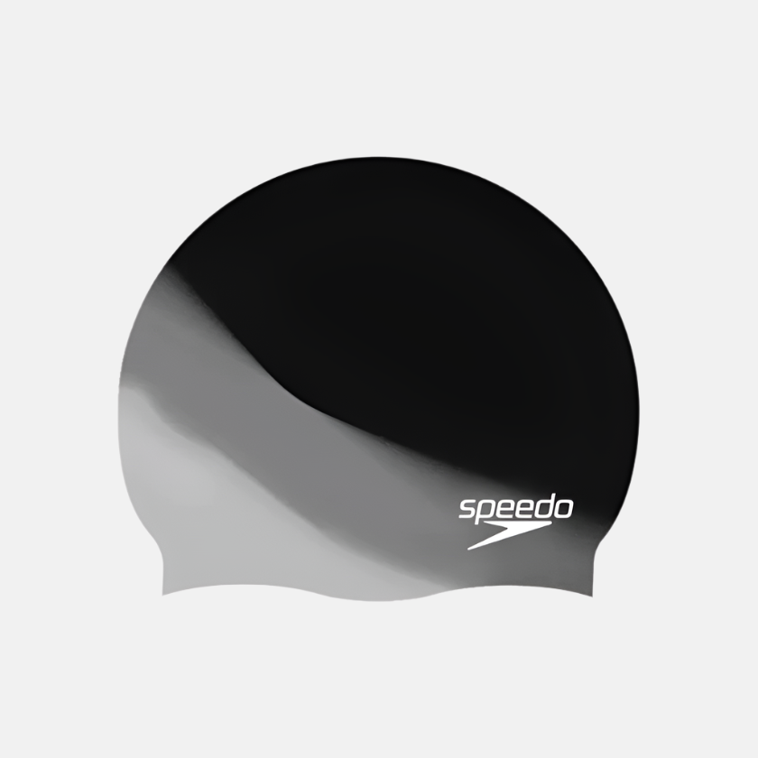 Speedo Chlorine Resistant Silicon Swim Adult Unisex Cap -Black/Blue