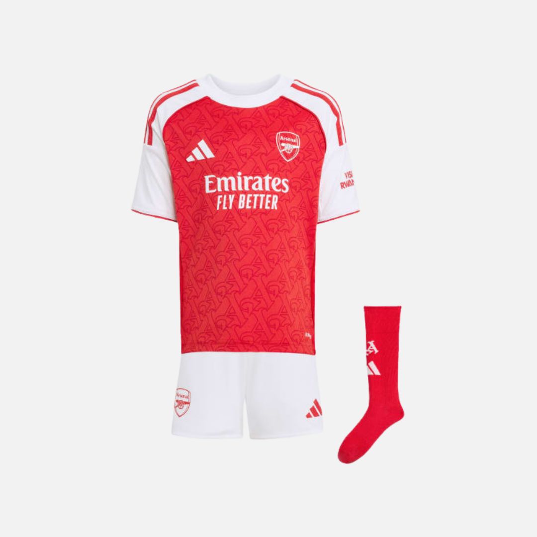 Adidas Arsenal 25/26 Home Mini Kit Kids Better Scarlet / White