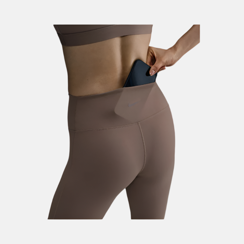 Nike One Seamless Front High-Waisted Full-Length Women's Leggings -Mink Brown/Black