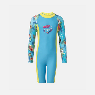 Speedo Endura Brite All In One Girl's Kneesuit - Picton Blue/Hyper Yellow/White