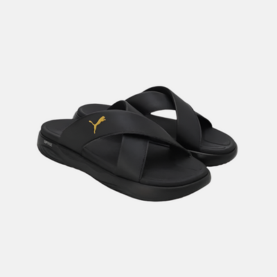 Puma Softride Seave Unisex Sandal -Black-Gold