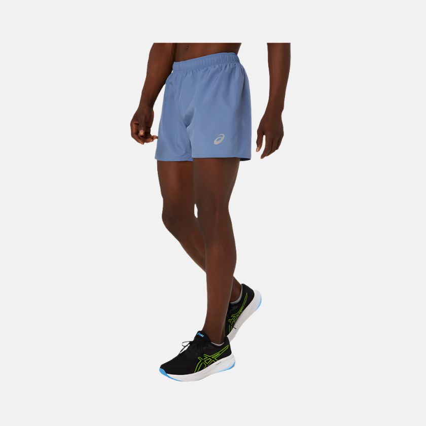 Asics Silver 5 Inch Men's Running Shorts- Denim Blue