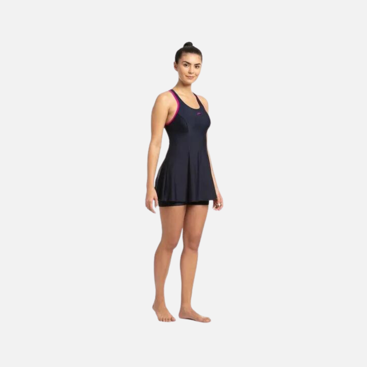 Speedo Racerback Women's Swimdress boyleg - True Navy/Electric Pink