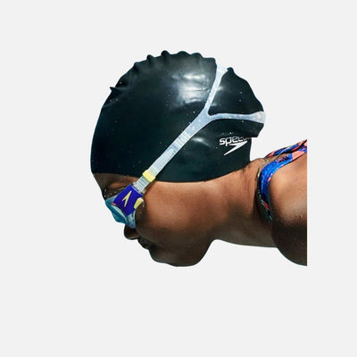 Speedo Unisex Flat Silicone Swim Cap For Men and Women - Black