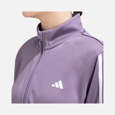 Adidas Tr-Essential 3 Stripes Women's Training Jacket -Shadow Violet/White