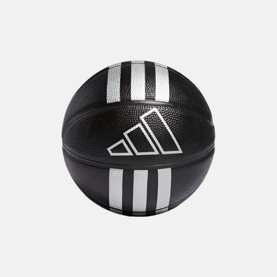 Adidas 3-Stripes Rubber Mini Basketball -Black/Silver Metallic