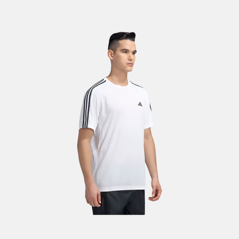 Adidas Essential Base 3Stripes Men's Training T-shirt -White/Black