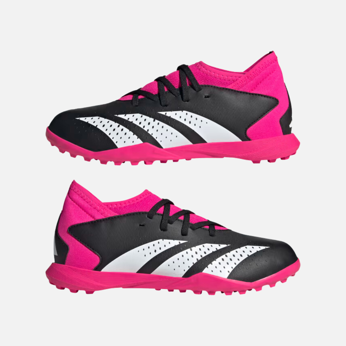 Adidas Predator Accuracy.3 Turf Soccer Kids Unisex Shoes BOY AND GIRL (4-16 YEAR)-Core Black/Cloud White/Team Shock Pink 2