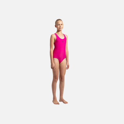 Speedo Girl's Endurance 10 Lycra Racerback Swimwear - Electric Pink & True Navy