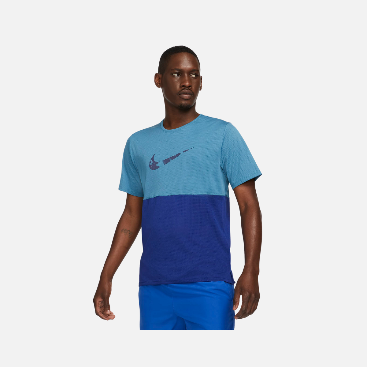 Nike Dri-FIT Run Wild Run Men's Short-Sleeve Graphic Running Top -Rift Blue/Deep Royal Blue/Blue Void