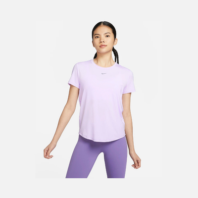 Nike One Classic Women's Dri-FIT Short-Sleeve Top -Lilac Bloom/Black