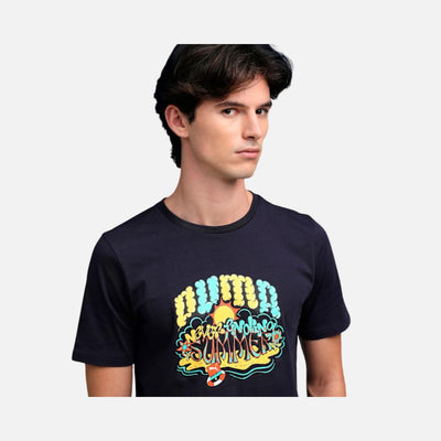 Puma Men's Graphic Front Print Tee NEW NAVY