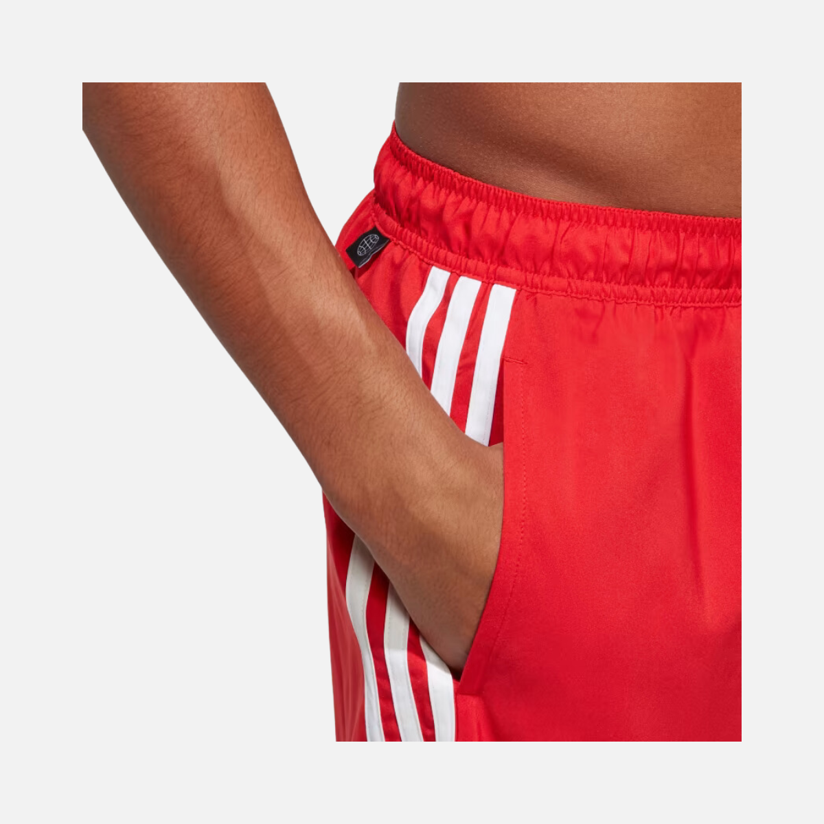 Adidas 3 Stripes CLX Men's Swim Short -Better Scarlet / White