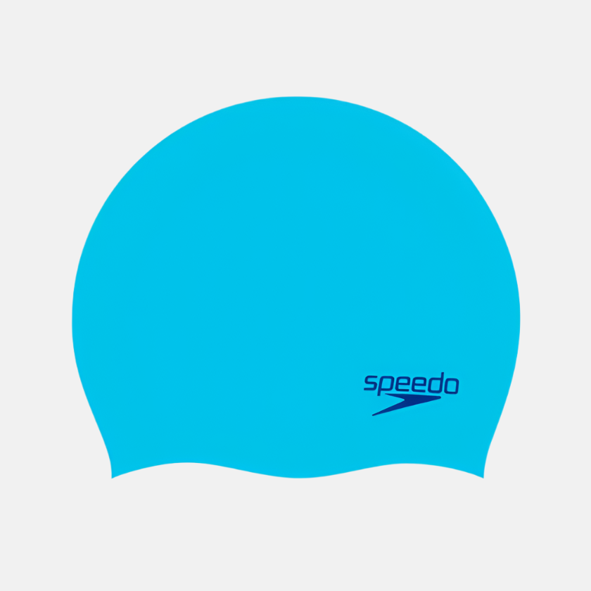 Speedo Junior Plain Moulded Silicone Cap -Black/Blue