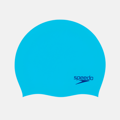 Speedo Junior Plain Moulded Silicone Cap -Black/Blue