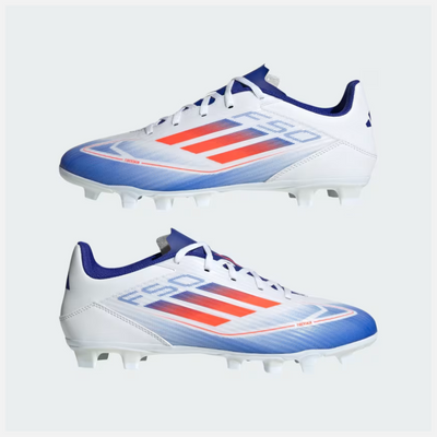 Adidas F50 Club Flexible Ground Men's Football Soccer -Cloud White/Solar Red/Lucid Blue