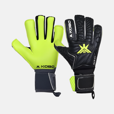 Kobo GKG-27 Football Goal Keeper Gloves Adult -Black/Neon