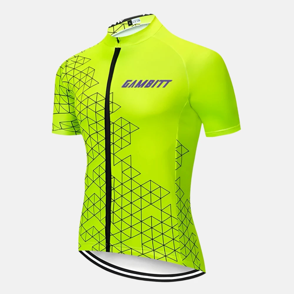 Gambitt Cruiser Men's Cycling Jersey –Fluo Yellow/Pathwire