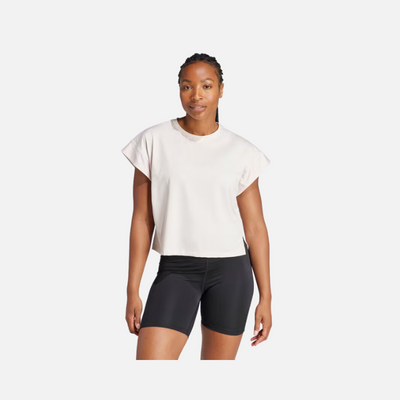 Adidas Studio Women's Training T-shirt -Putty Mauve/Grey Two