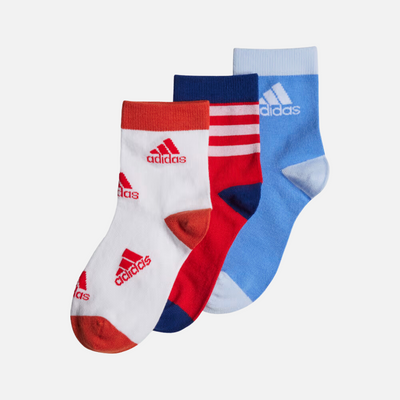 Adidas Graphic Kids Socks 3 Pairs -Better Scarlet/Blue Fusion/White