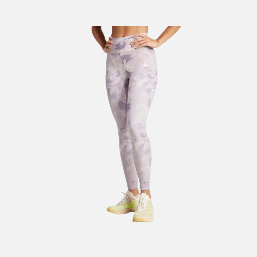 Adidas Train Essential AOP Flower Tie Dye Women's Training Leggings -Putty Mauve/Preloved Fig